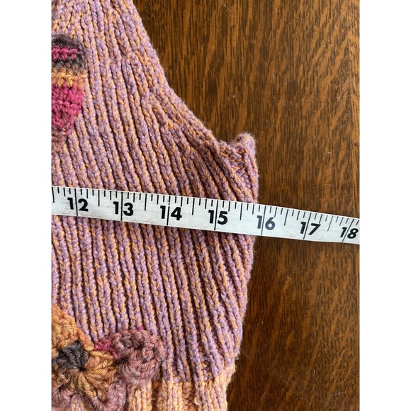 Free People Sweater Womens Medium Boho Knit Butterfly Flower Tank Top Pullover - Picture 4 of 5